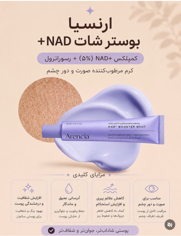 بوستر شات کمپلکس NAD+ آرنسيا اصل كره (احیاکننده، جوانساز ، ضد پيري)