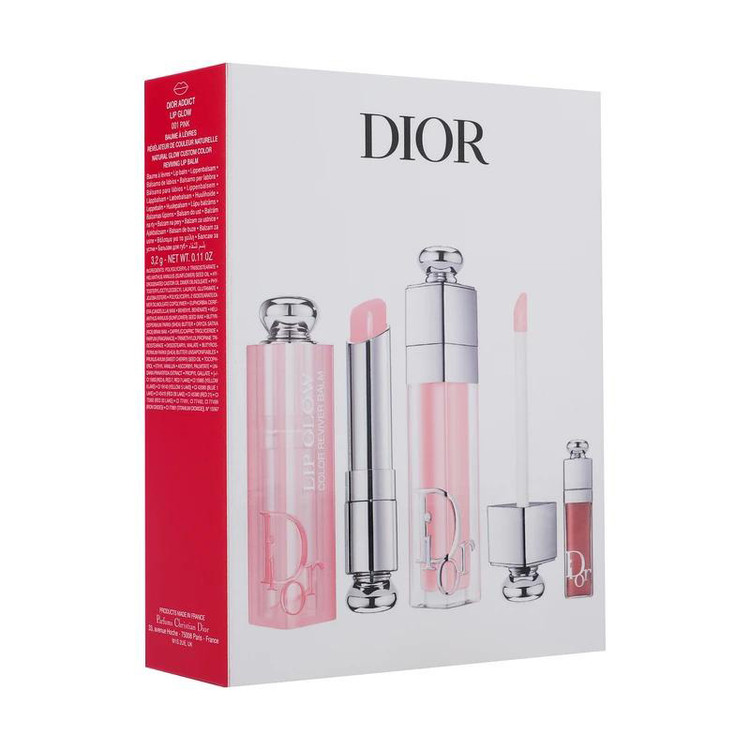 ست بالم و برق لب حجم دهنده دیور مدل Addict Trio Gloss آبرسان، دارای عصاره جوجوبا و مناسب پوست لب معمولی، بسته 3 عددی