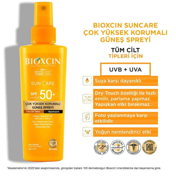اسپری ضد آفتاب بیوکسین SPF50 حجم 200 میل