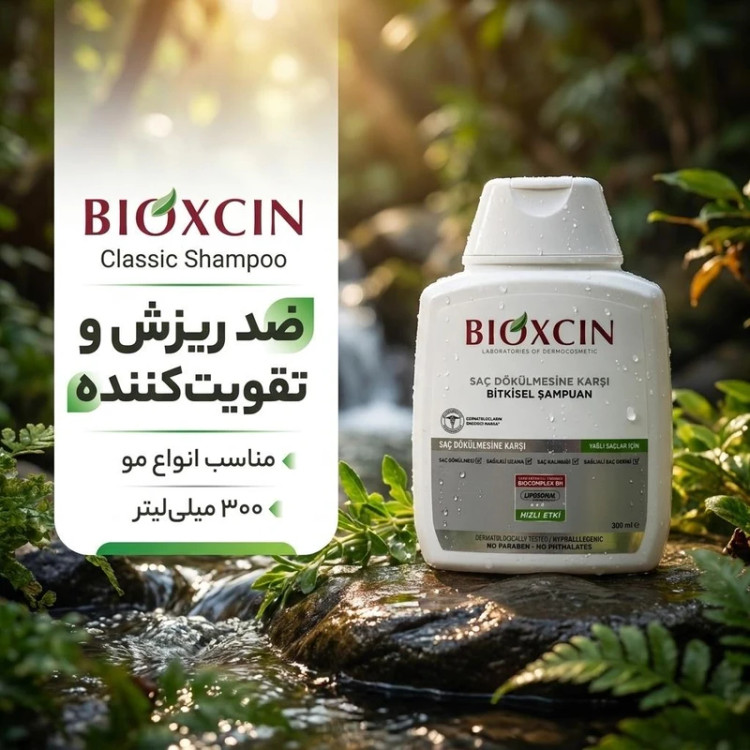 شامپو کلاسیک HERBAL بیوکسین ضد ریزش مخصوص موی چرب 300 میل