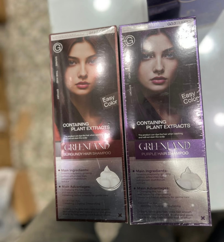 شامپو رنگ موی گیاهی گرینلند (Greenland) ٤ رنگ جذاب